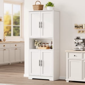 Pantry Cabinet,70" Tall Kitchen Pantry Cabinet with Doors and Adjustable Shelves, Freestanding Cupboard, Tall Storage Cabinet for Bathroom, Dining Room, Living Room