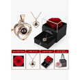 thumbnail image 2 of Conjunto Collar Rosa Eterna, Di Te Amo En Varios Idiomas Color Rojo, 2 of 4