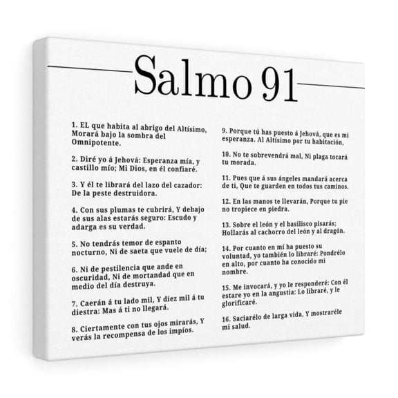 Salmo 91 Impresion De Arte Crist en Blanco Spanish Ready to Hang Bible Canvas Unframed