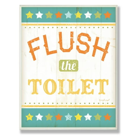 Bathroom Flush Wall - Flush The Toilet Colorful Bathroom Wall Plaque