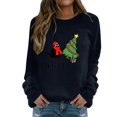 thumbnail image 1 of EHQJNJ Chandails en Molleton pour Femmes avec Poches Chandails en Molleton Décontractés à Col Rond Manches Longues Raglan Arbre de Noël Imprimé Petit Chat Espiègle Pull Chandails en Molleton de Noël pour Femmes 2024 Drôle, 1 of 4