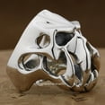 thumbnail image 3 of 925 Sterling Silver Devil Alien Skull Tiger Tooth Ring Biker Punk Jewelry 8V004 US Size 11.5, 3 of 11