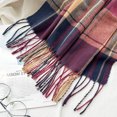 thumbnail image 3 of Use una manta larga a cuadros para mujer, gruesa, de gran tamaño, para invierno/otoño, bufanda cálida, bufandas de tartán grandes, chal envolvente, 3 of 7