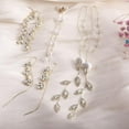 thumbnail image 4 of 9 Pairs Long Tassel Dangle Earrings for Women, Sparkling CZ Threader Drop Earrings Set for Wedding Bridal, 4 of 7