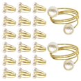 thumbnail image 1 of 20pack Gold Napkin Rings, Pearl Napkin Ring Set, Metal Spring Napkin Holder Table , Napkin Ring Buc, 1 of 5