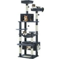 thumbnail image 2 of PAWZ Road 72 inch Large Cat Tree Tower with Sisal Scratching Posts and 2 Condos for Indoor Cats Dark Gray, 2 of 10