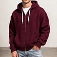 thumbnail image 6 of Men's Fleece Full Zip Hoodie, Fall Long Sleeve Hooded Sweatshirt Coat, Loose Causal Hoodie Jackets with Pockets, 6 of 7