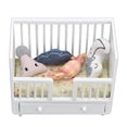 thumbnail image 1 of Yazoeia 1:12 Dollhouse Bed DIY Miniature Dollhouse Miniature Wooden Crib Baby Doll Cradle Bed for Dollhouse Room MY320-7339, 1 of 13