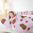 thumbnail image 4 of Castle Fairy Cartoon Capybara 3 Pieces Queen Comforter Set for Preppy Child,Kawaii Floral Strawberry Ultra Soft Bedding Sets,Cute Animal Bedding Comforter Set Breathable,Ultra Soft Home Decor, 4 of 8