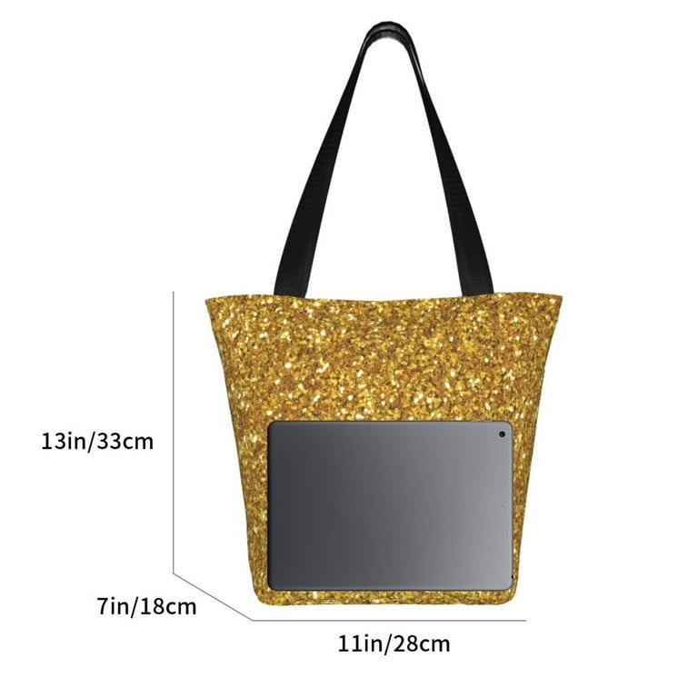 Bingfone Gold Glitter Women Shoulder Tote Bags Casual Bag Ladies Shopping Handbag