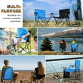 thumbnail image 6 of Portable Camping Chair, Outdoor Lawn Folding Chairs for Adults, Heavy Duty Large Foldable Chairs for Beach, Fishing, Tailgating Outdoor Sport, 2 Cup Holders & Carry Bag, 6 of 14