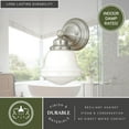 thumbnail image 5 of Huntley 1 Light Satin Nickel Farmhouse Schoolhouse Bathroom Wall Fixture, 5 of 8