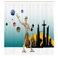 thumbnail image 3 of Ambesonne Cartoon Shower Curtain, Alien Planets Galaxy, 69"Wx84"L, Multicolor, 3 of 5
