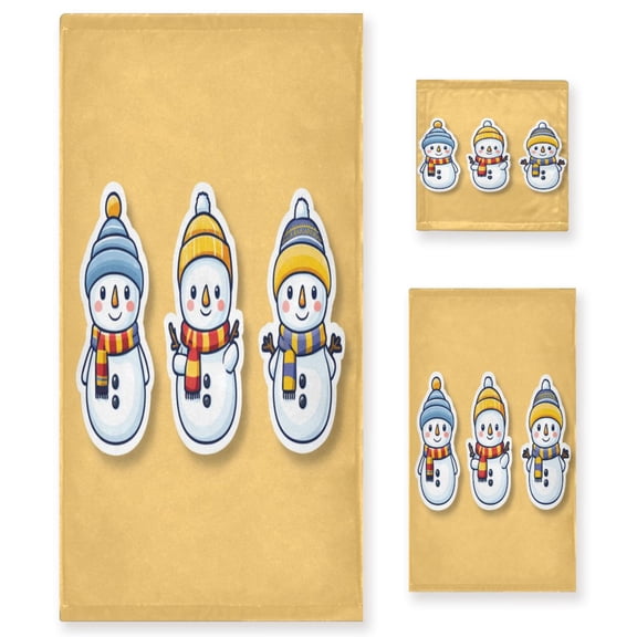 Three-Piece Towel Set Face Towel Towel Set Hand Towel Bath Towel Cotton Bath Towels Bath Towel Sets Hand Bath Towels Three Snowman