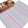 thumbnail image 2 of Area Rug for Living Room, Colorful Striped Non-Slip Indoor Large Carpet for Bedroom/Dining Room, Pink Blue Yellow Abstract Vertical Lines Washable Low-Profile Rectangle Floor Runner Rugs - 5 x 8 Ft, 2 of 7