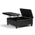 thumbnail image 5 of Simpli Home Harrison 36" Transitional Square Coffee Table Ottoman in Black Faux Leather, 5 of 5