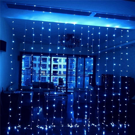 1 2 5 Pcs 110v 3mx3m 5 Colors 300led Fairy String Lights Curtain Lamp Starry Christmas Light Outdoor For Garden Party Wedding Xmas Decor Plug Living