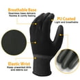 thumbnail image 5 of EvridWear 12 Pairs Ultralight Polyurethane PU Coated Breathable Garden Work Safety Gloves (Black L), 5 of 8