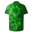 thumbnail image 4 of ZRGHAOYLQ Hawaiian Beach Shirts for Men Casual Short Sleeve Button Down Shirt Trendy Shamrock Graphic St. Patrick's Day Tops, 4 of 5
