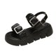thumbnail image 1 of Sandalias de plataforma para mujer, zapatos de cuña de diseñador de verano 2023, zapatillas cómodas de moda de playa con hebilla, zapatos de gladiador alto para mujer36 Gao Jinjia LED, 1 of 2
