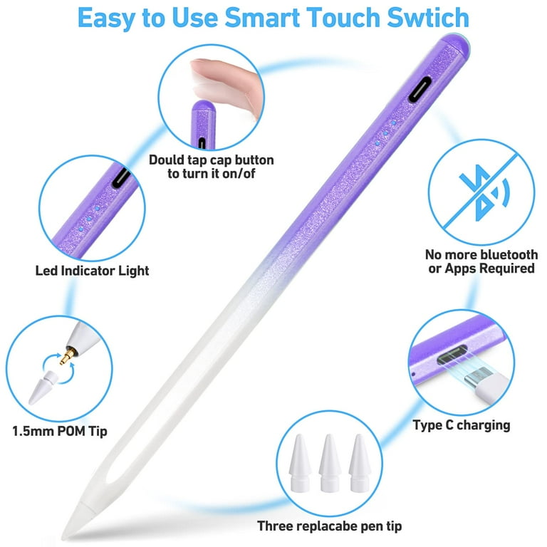 CAMPIR Stylus Pen for iPad Pro, Mini, Air, Quick Charge, Palm