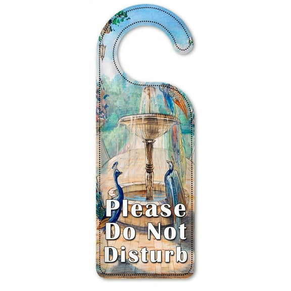 Do Not Disturb Door Knob Hanger Sign - Peacock Painting