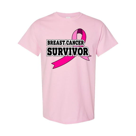 Inktastic Breast Cancer Survivor with Pink Ribbon T-Shirt