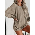 thumbnail image 6 of Eytino Womens Sweatshirt Oversized Casual Crew Neck Loose Corduroy Sweatshirt Pullover Fashion Long Sleeve Comfy Tops, 6 of 9