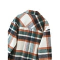 thumbnail image 5 of Seyurigaoka Women Juniors Plaid Print Coat, Long Sleeve Button-down Collar Shacket, 5 of 9