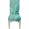thumbnail image 3 of Abstract Turquoise Chair Covers for Dining Room 4 Pack Decorative Turquoise and Golden Paints Super Fit Stretch Removable Washable Short Dining Chair Protector Cover, 3 of 5
