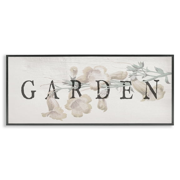 Stupell Industries Rustic Garden & Flower Quotes and Sayings Painting Black Framed Art Print Wall Art, 24 x 10