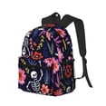 thumbnail image 2 of Gaeub Dancing Skeletons Floral Garden School Backpack Waterproof Bookbag for Men Women College High School Bags, 2 of 8