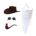 thumbnail image 4 of Sombrero vaquero y gafas sol divertidas con barba para carnaval, , escenario y vacaciones. Blanco, 4 of 8
