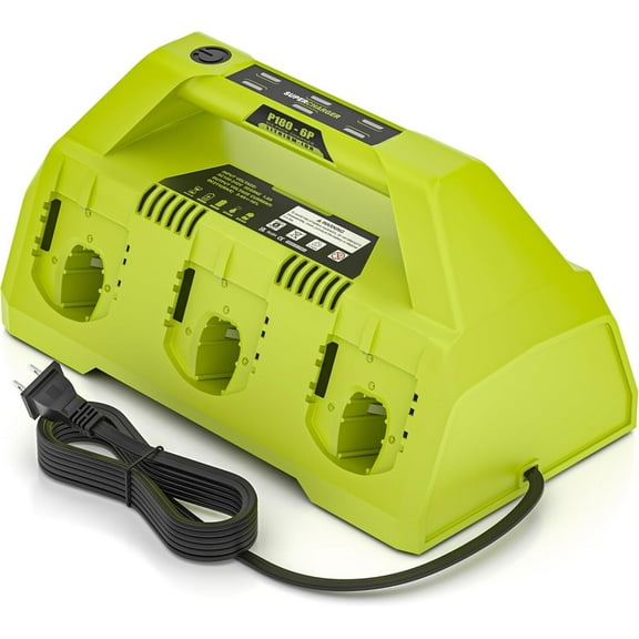 Replace 6 Port Chrager for P135 P117 Ryobi 18V Lithium-Ion Charger Fast Charge