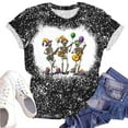 thumbnail image 4 of mihongmao Women's Mardi Gras Party Tee Women's Round Neck Print Casual Print Short Sleeved Short Sleeved Round Neck Top/shirt Black L, 4 of 6