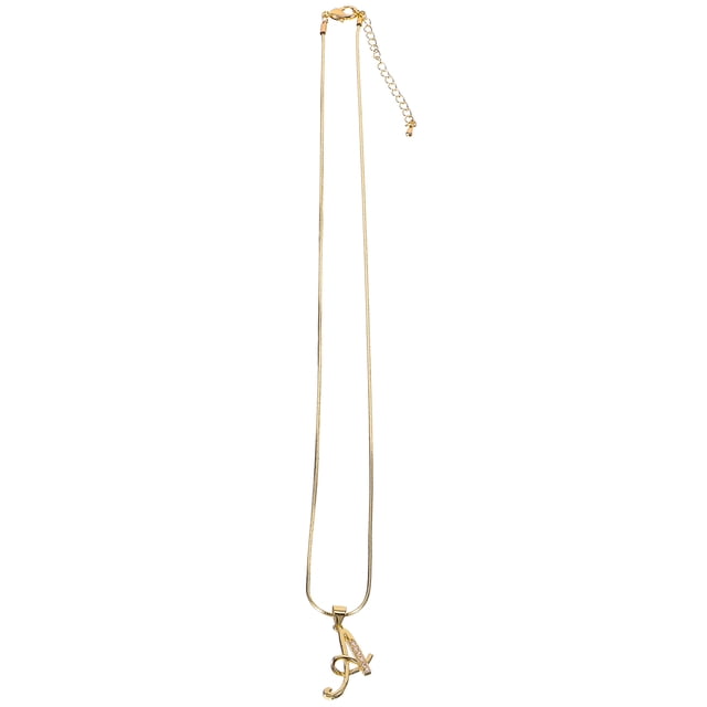 Collar con letras, elegante collar con colgante de diamantes de imitación, bisutería para mujer (estilo letra A)