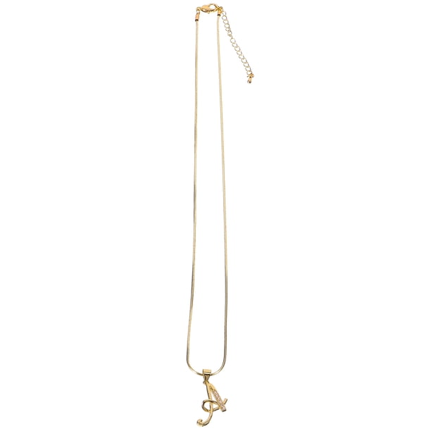Collar con letras, elegante collar con colgante de diamantes de imitación, bisutería para mujer (estilo letra A)