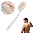 thumbnail image 2 of Cozeii Silicone Back Scrubber, Long Handle Shower Brush, Soap Reservoir Bath Body Scrubber for Shower, Spa, Exfoliating, Bathroom Body Care, 13.9 Inch, Beige, 2 of 9