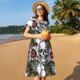thumbnail image 4 of Balery Skulls Roses Vestidos sueltos de manga corta para mujer, vestidos de verano 2025, vestidos casuales de corte A con vuelo., 4 of 6