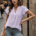 thumbnail image 3 of Weardear Womens Blouse V Neck Ruffle Sleeve Flowy Shirts Dressy Casual Cute Summer Tops, 3 of 5