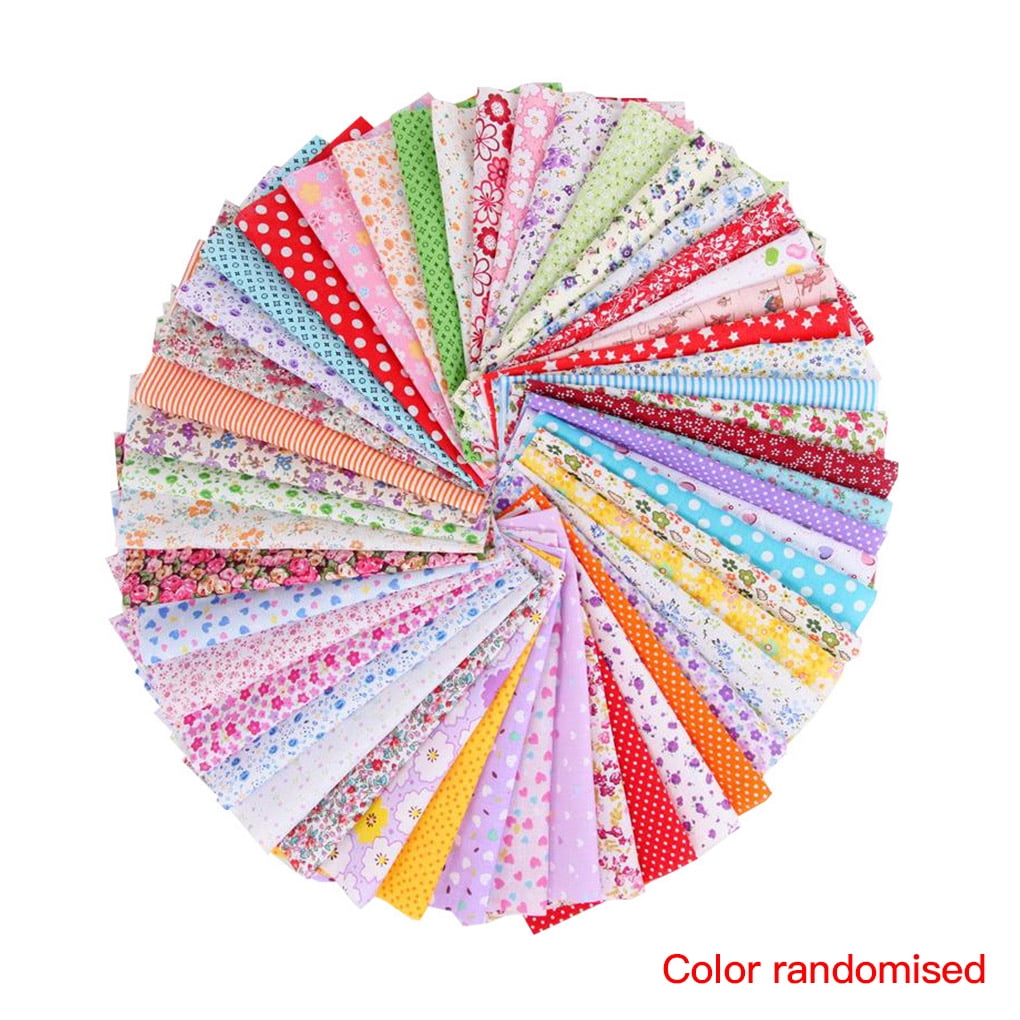 100pcs Color Pattern Random DIY Craft Cotton Fabric Sset Patchwork Sewing Quilting Scrapbooking Decoration 10x10cm