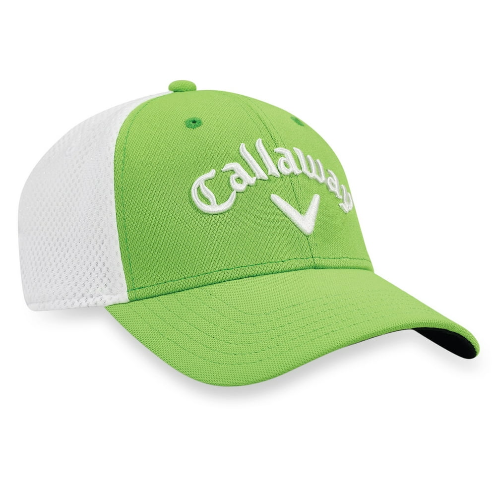 NEW 2017 Callaway Golf Mesh Fitted Lime Green/White Small/Medium Hat
