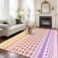 thumbnail image 3 of Purple Yellow Boho Washable Rug 5x7 Area Rugs for Living Room, Ethnic Tribe Arrows Geometric Large Bedroom Rug Soft Non-Slip Low Pile Floor Carpet for Dining Room Kitchen Office Laundry Nursery, 3 of 9