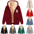 thumbnail image 1 of LOVZFMLL Manteaux d'Hiver pour Femmes Chandail à Capuchon en Molleton Imprimé à la Mode, 1 of 4
