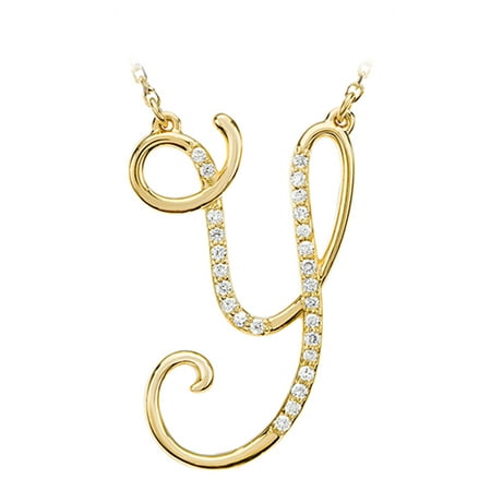 Black Bow Jewelry Company - Diamond Script Initial Necklace in 14 Karat ...