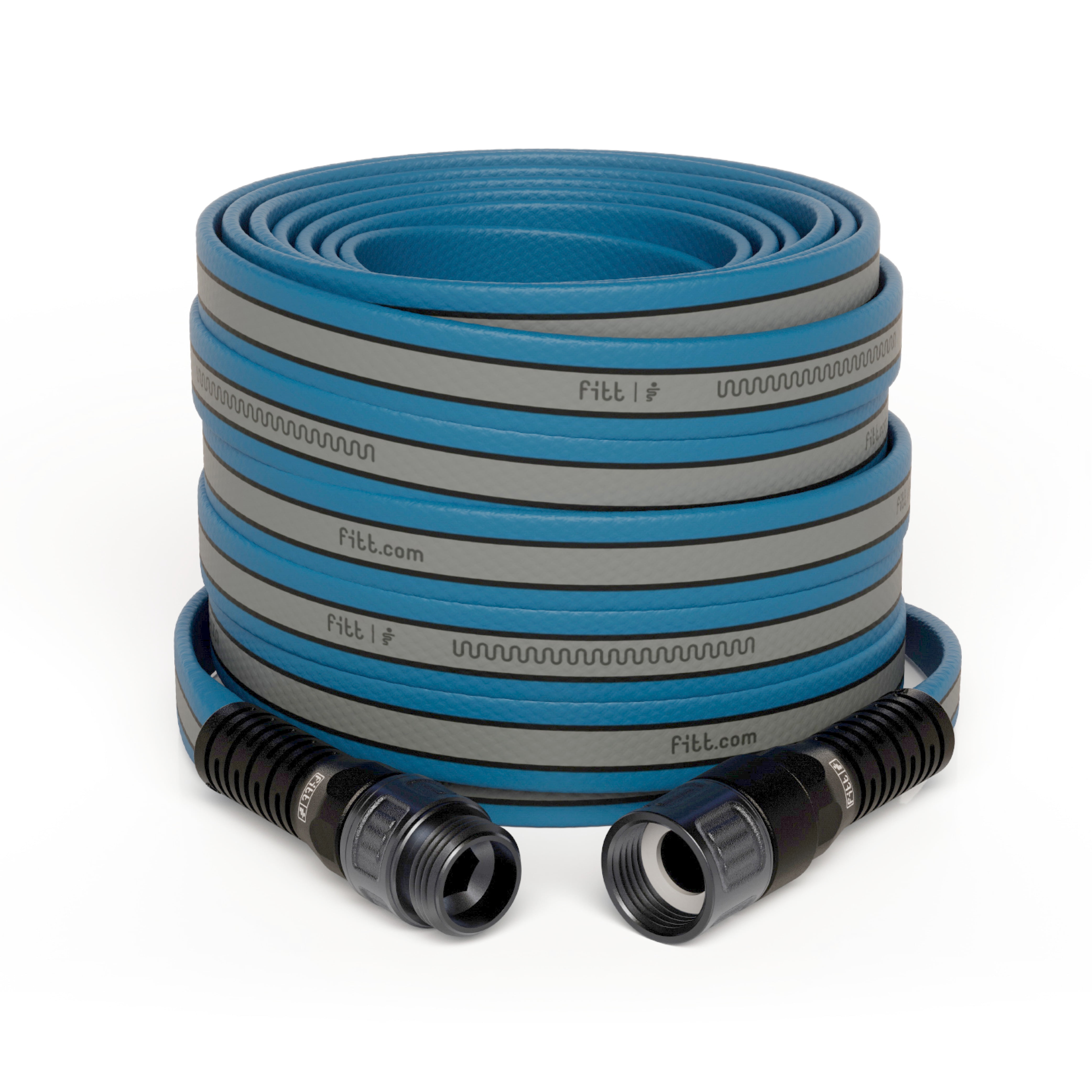 (2 pack) FITT HiFlo 50ft Lightweight Blue Hose with Aluminum Couplings