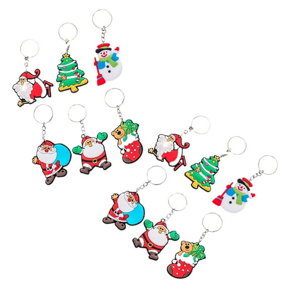 Raindrops Christmas Keychain Silicone 12Pcs 2.0X1.6X0.1In