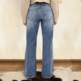 thumbnail image 6 of ThriftyPlait Women's High Waisted Jeans Classic Wide Leg Loose Fit Denim Pants Straight Breathable Baggy Trousers Casual Daily Streetwear Bottoms, 6 of 8