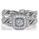 thumbnail image 4 of JeenMata Anillo de Bodas Antiguo con Diamantes Redondos y Filigrana de Diamantes de Estilo Eduardiano, Estilo Art Déco, Engastado en Oro Blanco de 10 K, 4 of 6