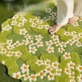 thumbnail image 4 of Ukeler Floral Moss Area Rugs for Bedroom Soft Shag Home Decor Carpet Non Slip Cozy Plush Floor Mat for Kids Room Nursery Room Dorm Room Class Room 39.5''×39.5'', 4 of 6